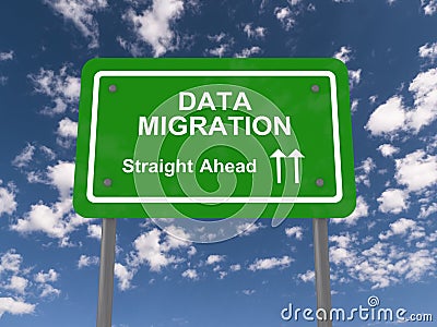 Data migration straight ahead Stock Photo