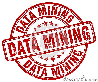 Data mining red stamp Vector Illustration