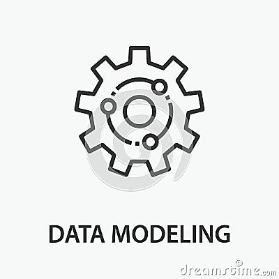 Data modeling vector icon for graphic and web design Cartoon Illustration
