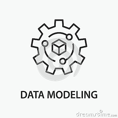 Data modeling vector icon for graphic and web design Cartoon Illustration