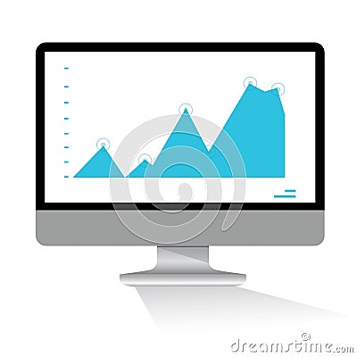 Data monitoring, computer and graph Stock Photo