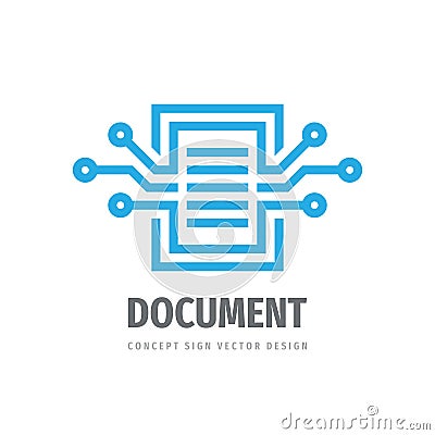 Data page concept logo template design. Digital document vector sign. Modern electronic technology icon. Vector Illustration