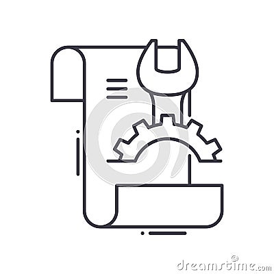 Data parameters icon, linear isolated illustration, thin line vector, web design sign, outline concept symbol with Vector Illustration