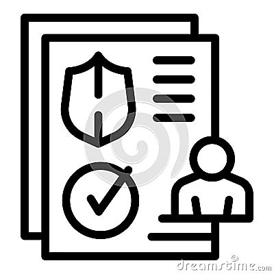 Data patent icon outline vector. Law copyright Vector Illustration