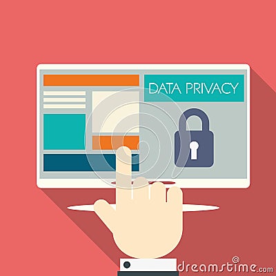 Data privacy in cloud computing technology with Vector Illustration