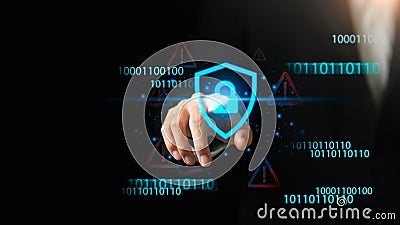Data protection concept and secure internet security access ,cyber security technology ,Login to online database with your Stock Photo