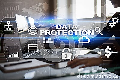 Data protection, Cyber security, information safety. technology business concept Stock Photo