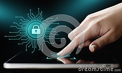 Data protection Cyber Security Privacy Business Internet Technology Concept Stock Photo