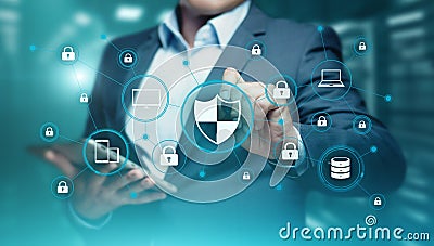 Data protection Cyber Security Privacy Business Internet Technology Concept Stock Photo