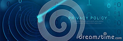 Data protection cyber security privacy. Technology security. Key with Padlocks on binary digits background. Vector illustration Vector Illustration