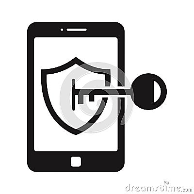 Data protection Glyph with background Vector icon which can easily modify or edit Vector Illustration