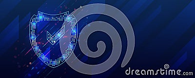 Data protection Internet technologies. Digital background innovative technologies in security systems. Shield Icon Future concept Vector Illustration