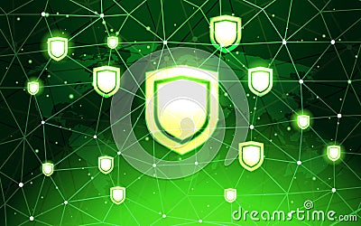 Data protection privacy concept. GDPR. Cyber security network background. shielding personal information . shield icon Vector Illustration
