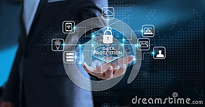 Data protection privacy, GDPR. EU. Cyber security network Stock Photo