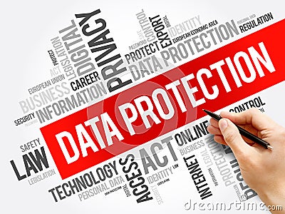 Data Protection word cloud collage Stock Photo