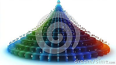 Data Pyramid, Visualizing Information Hierarchy Stock Photo