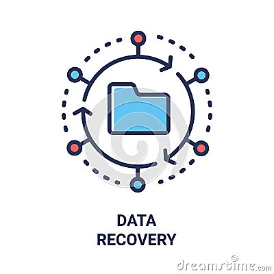 Data Recovery - modern vector line design single icon. Vector Illustration