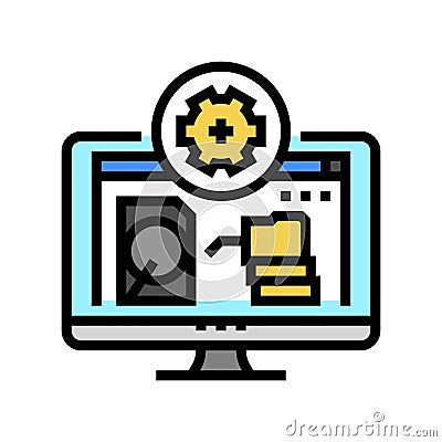 data recovery repair computer color icon vector illustration Vector Illustration