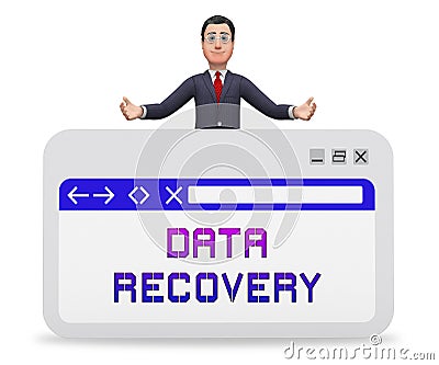 Data Recovery Software Bigdata Restoring 3d Rendering Stock Photo