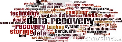 Data recovery word cloud Vector Illustration