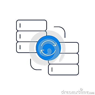 Data Replication Vector Editable Stroke Icon Vector Illustration