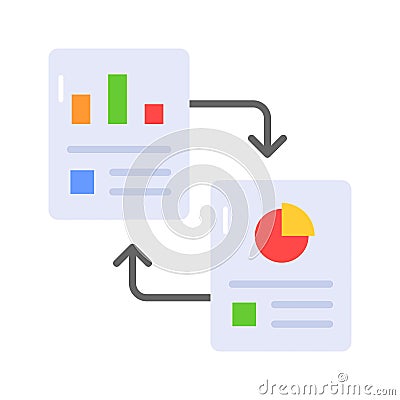 Data reports vector design in modern style, premium icon of data report Vector Illustration