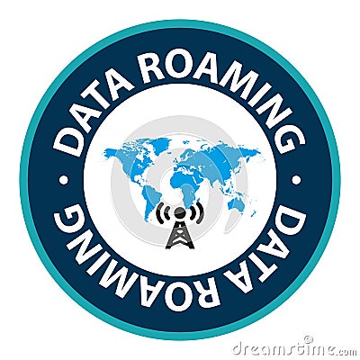 data roaming stamp on white Stock Photo