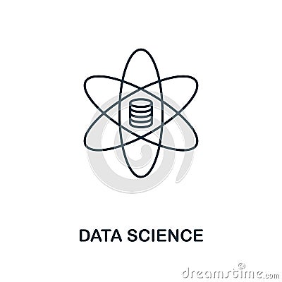 Data Science outline icon. Thin line style from big data icons collection. Pixel perfect simple element data science icon for web Stock Photo