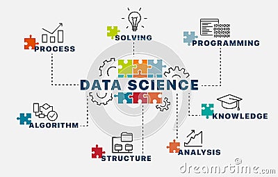 Data Science uses scientific methods, processes, algorithms and systems to extract knowledge and insights from data in various Stock Photo