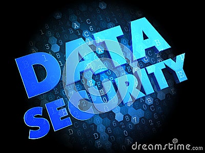 Data Security on Dark Digital Background. Stock Photo