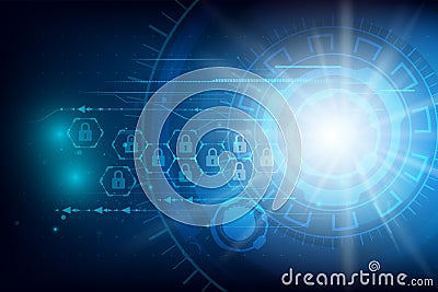 Data security Futuristic Cyber technology abstract background Vector Illustration