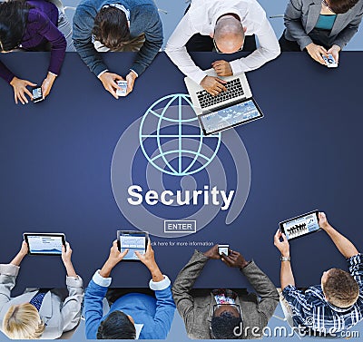 Data Security Global Technology Homepage Concept Stock Photo