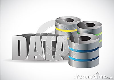 Data server illustration Cartoon Illustration