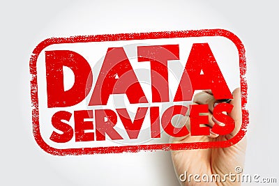 Data Services - self-contained units of software functions that give data characteristics it doesn't already have Stock Photo