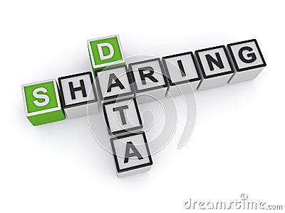 Data sharing word blocks Stock Photo