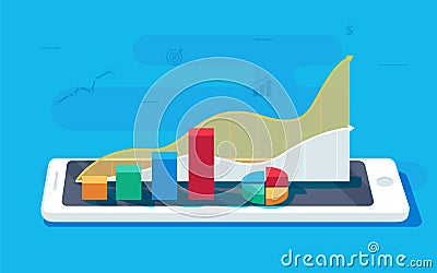 Data sheet on a tablet PC. Sales growth report or analytics investigation, boosted sales graph analytics data Stock Photo