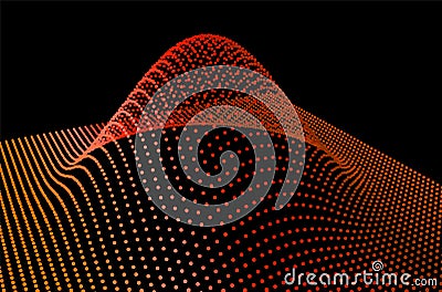 Data slice in the volume function of point data. Three-dimensional flow information. The bulge of the mountain science Stock Photo