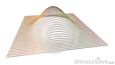 Data slice in the volume function of point data. Three-dimensional flow information. The bulge of the mountain science Stock Photo