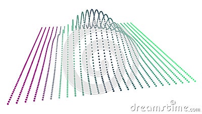 Data slice in the volume function of point data. Three-dimensional flow information. The bulge of the mountain science Stock Photo