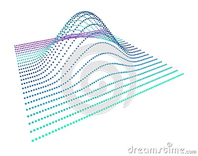 Data slice in the volume function of point data. Three-dimensional flow information. The bulge of the mountain science Stock Photo