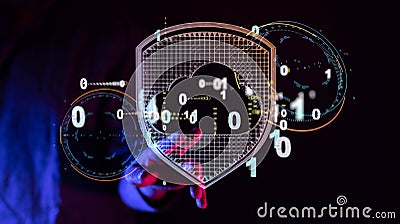 A Data sorting flow process. Big data stream futuristic infographic Stock Photo