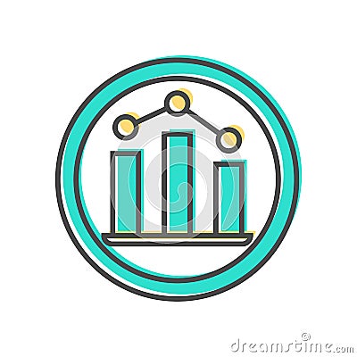 Data sorting icon with diagram sign Vector Illustration