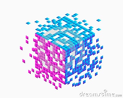 Data Sorting . Order to chaos Vector Illustration