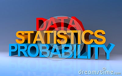 data statistics probability on blue Stock Photo