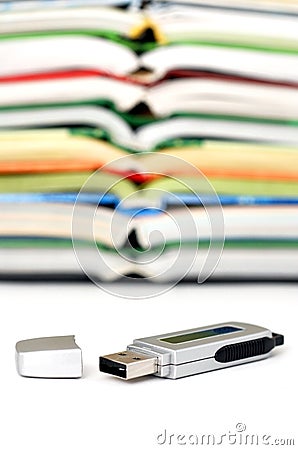 Data storage with books Stock Photo