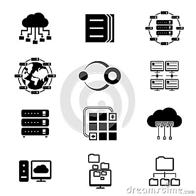 Data storage and cloud services Vector Illustration