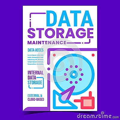 Data Storage Maintenance Promotion Poster Vector Vector Illustration