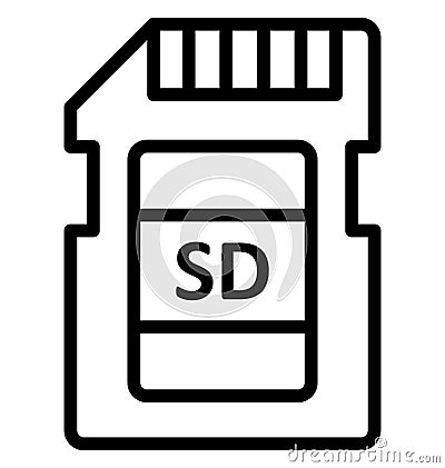 Data storage, memory card Isolated Vector Icon That can be easily edited in any size or modified. Data storage, memory card Isola Vector Illustration