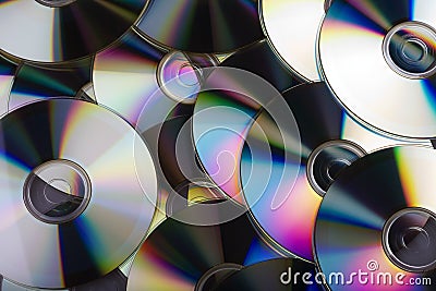 Data storage - multiple CDs overlapping each other Stock Photo