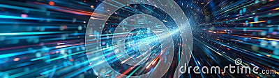 Data stream background of the internet for global communication of a computer cloud based streaming service on a fast fibre neural Stock Photo
